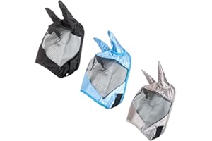 ‎RL24 RL24 - Fly Mask Light Basicline | Horse Fly Mask in Light Blue | Very Fine Mesh Fly Protection for Horses | Closure with Double Velcro | Horse Accessories for Thoroughbred