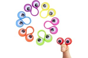 BEAVORTY Googly Eye Rings Finger Puppets Eye On Rings Googly Eyeball Ring Eye Puppet Finger Toys for Kids Favor (20Pcs Random Color)