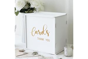 GUDELAK Wedding Card Box - PVC Gift Box White DIY Money Envelope for Reception, Party, Graduation, Baby Shower, Birthday Decorations