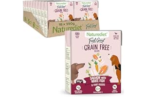 Naturediet - Feel Good Wet Dog Food, Natural and Nutritionally Balanced, Grain Free, Salmon, 390g (Pack of 18)