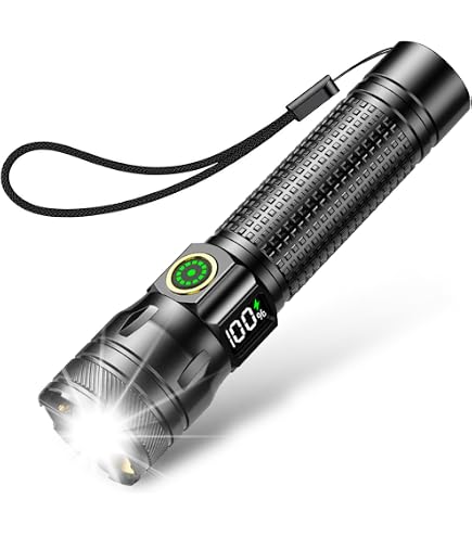 Blukar Torcia LED Ricaricabile 1800mAh, 10 Modalità, Zoomabile, 2 Temperature Colore, Impermeabile IPX6