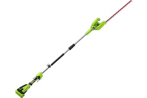 Greenworks G40PHA Cordless Pole Hedge Trimmer with Split Shaft, 51cm Dual Action Blades, Cuts up to 18mm Thick Branches, 125 Degree Head Pivot, 3000SPM WITHOUT 40V Battery & Charger, 3 Year Guarantee