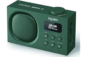 Inscabin P2 Portable DAB/DAB + FM Radio digitale/Altoparlante wireless portatile con Bluetooth/Suono stereo/Design piacevole/Doppia sveglia(Green)