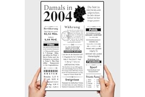 VP-DSGN Geburtstag - 2004 - Bild Plakat Zeitungsartikel Fakten zum Jahrgang - Deko Geschenkideen zum Geburtstag, Mann Frau - damals in - Poster