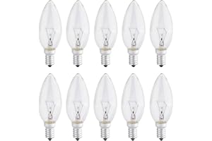B4U 10 Pack Light Bulbs 40W SES Small Screw,E14 Candle Bulbs Dimmable, 230V