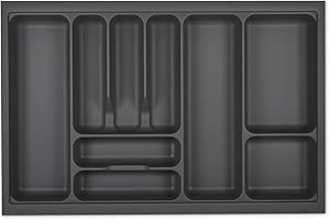 Orga-Box I Cubertero 719 x 473 gris orión con estructura perlada y revestimiento antideslizante para Tandembox Antaro/Intivo y ModernBox en armario de 80 cm