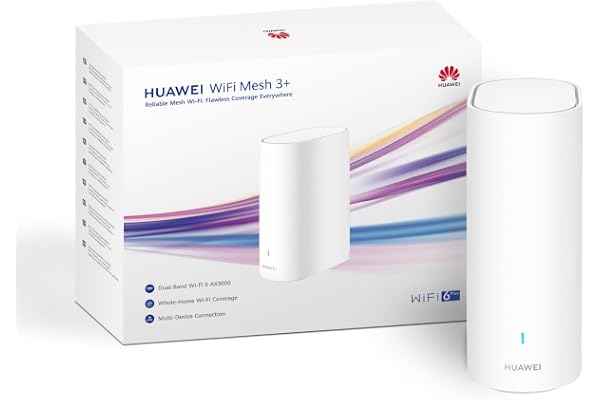 Routeur HUAWEI WiFi Mesh 3+, Wi-FI 6 AX3000 Double Bande, Wi-FI pour Toute la Maison, Connexion de Plus de 250 appareils, itinérance Fluide, pénétration des Murs, contrôle Parental, Blanc