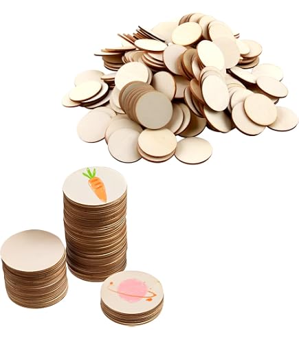 100 Stück Runde Holzscheiben – Unbehandelt, Durchmesser 2,5 Cm, Dicke 0,25 Cm, Aus Kiefernholz, Zum Bemalen, Basteln & Dekorieren