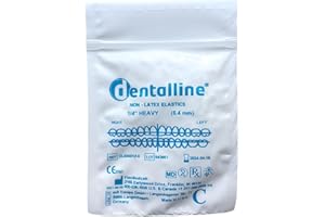 Snorflex Dentalline Lot de 100 élastiques dentaires intra-oraux sans latex 6,4 mm d'épaisseur