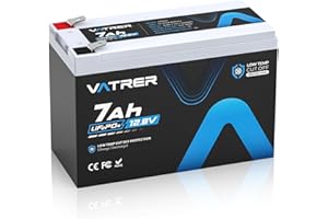 ‎VATRER POWER VATRER POWER 12V 7AH LiFePO4 Akku 5000+ Zyklen Wiederaufladbarer Lithium Batterie mit 7A BMS Deep Cycle Lithium-Akku