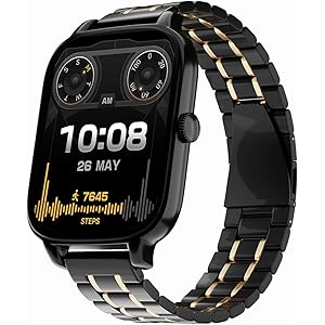 Vibez Majestic Luxury Smartwatch for Women & Men - Stainless Steel Strap, 1.83