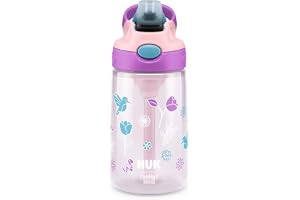 NUK By Contigo Easy Straw Cup | Vattenflaska med sugrör för barn (från 4 år) | Tillverkad av slitstark tritan