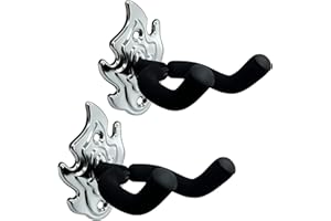 MOYACA Gitarrenwandaufhänger, 2 Stück, Metall-Gitarren-Wandaufhänger, Gitarrenaufhänger, Wandhakenhalter mit Schrauben, Gitarrenwandhalter für Bass/Gitarre/Banjo/Ukulele