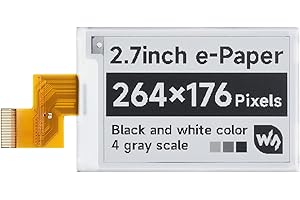Waveshare 2.7 Inch E-paper Raw Display Panel 264x176 Resolution 3.3v E-Ink Electronic Paper Screen without PCB with Embedded Controller,Communicating via SPI Interface