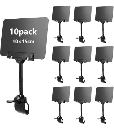 20 Porte-Étiquettes Prix Rotatifs Transparents - Clips Pour Boulangerie, Magasin, Étalage
