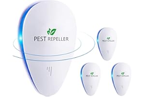 WARDBES Ultrason Anti Moustique, 4 Pack Répulsif Ultrason Anti-Rongeurs Insectes, Répulsif Ultrasonique Contre Les Nuisibles & Répulsif Moustique Ultrason Anti Insectes,Fourmis,Rats - 100% Inoffensif