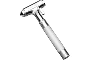 WONDER POINT Premium Notfallhammer Auto, 2025 Multifunktions-Gurtschneider Nothammer Schnelle Autorettung mit TÜV-Hammer, Aluminium-Gurtschneider & Glasbrecher mit Brandschutz Rettungsgeräte(Silber 1)
