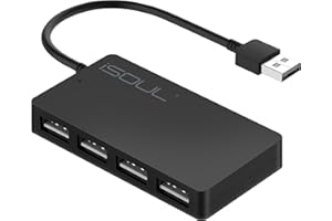 iSOUL USB Hub, 4-Port Ultra-Slim USB 2.0 Hub Portable High speed Expansion Multi USB Hub Splitter Lead Cable For PC Laptop, Desktop, PS3 PS4, Xbox, Wii, MAC, NoteBook, MacBook, NetBook