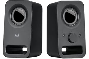 ‎LOGITECH Logitech Z150 PC-Lautsprecher, Stereo Sound, 2 Lautsprecher, 6 Watt Spitzenleistung, 3,5 mm Eingang, Regler am rechten Lautsprecher, Kopfhörerbuchse, EU Stecker, PC/TV/Handy/Tablet - Schwarz