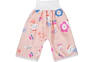SUNDEE Baby Potty Training Pants, Waterproof Absorbent Breathable Diaper Shorts for Boys Girls Toddler Infant Kids, Anti-bedwetting Reusable Washable Underwear for 0-4 Years Night Time-Pink Duck