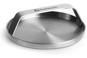 ‎BURNHARD BURNHARD® - Deutsche Marke - Edelstahl Burger Smasher, 14 cm, Grillpresse, Hamburgerpresse, Spülmaschinenfest