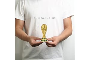 LNGODEHO Trofeo della replica della Coppa del Mondo 2022 Qatar in vetrina, scultura in resina, possedere un premio più grande del calcio mondiale (5,1 pollici)