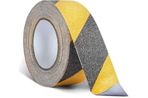 ONTWIE Nastro Antiscivolo Elevato Grip Antiscivolo Nastro Antiscivolo Adesivo Sostenuta, Nero Giallo - 10M