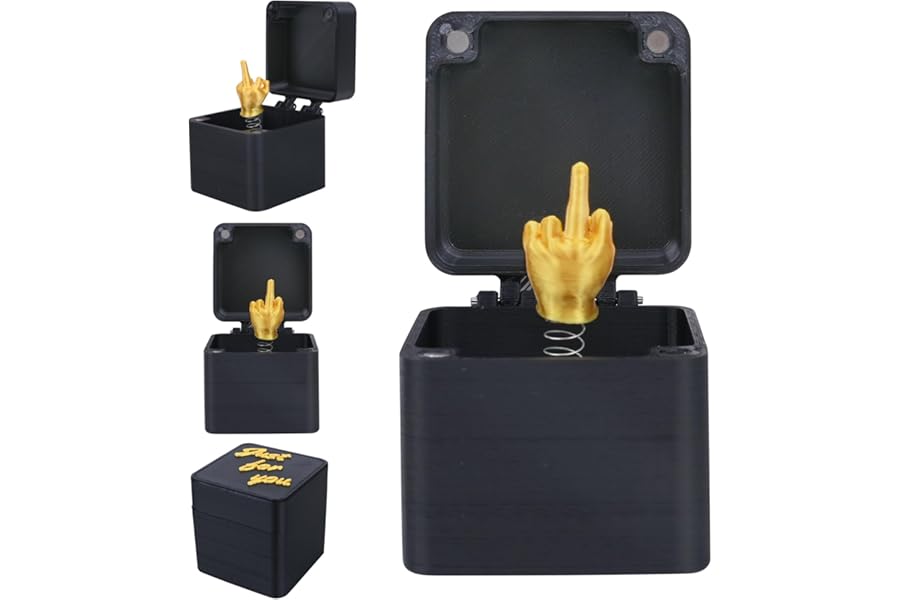SGQTZDZQ Middle Finger Gifts, Hilarious Middle Finger Surprise Gift Box, Spoof Hand Prank Pop Up Prop with Box for Adults,Perfect Adult Prank Pop Up Gift (Play tricks, Box, 1)