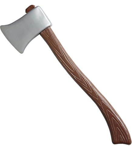Ascia Barbaro A Doppia Lama Con Teschio Grigio – 47 Cm Smontabile, Accessorio Per Travestimenti Halloween E Carnevale, Regalo Originale