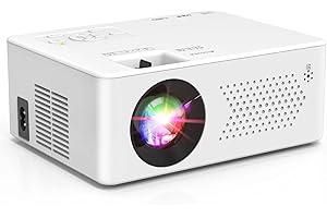 PURSHE Mini Beamer, Mini Bluetooth Projektor Full HD 1080P Tragbarer Outdoor Filmprojektor für iOS, Android, Windows, Kompatibel mit TV Stick/HDMI/Smartphone/Spielkonsole/USB [Inkl. Fernbedienung]