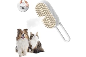 ‎ENITMOR Katzenbürste mit Wasser, 3 in 1 Steamy Brush Katze, Steamy Brush Rro Kurzhaar Langhaar, Vielseitiges Katzendampfbürste Cleaning Brush Katzenspray Massagekamm Spray Massagekamm für haustiere (Weiß)