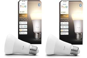 Philips Hue Bundle – 2 x weiße 1100 A60 E27 Smart-Leuchtmittel, dimmbare LED, intelligente Beleuchtung, App- und Sprachsteuerung, funktioniert mit Alexa, Google Home und Apple HomeKit
