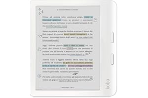 Kobo Libra Colour | eReader | Display antiriflesso a colori E Ink Kaleido™ 3 da 7” | Modalità Scura| I Audiolibri | Impermeabile (Bianco)
