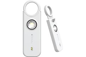 HESAGO SnapSiren Taschenalarm: 135dB Selbstverteidigung Sirene für Frauen mit Schlüsselanhänger & Tür-Alarm - Persönlicher Schutz unterwegs und zuhause (weiß)