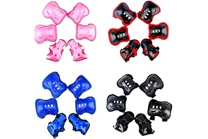 SHARHARGE Kids Knee Braces 6PCS Safety Protective Gear Knee Elbow Wrist Pads Set Girls Boys Adjustable Collision Avoidance Skate Roller Blading Cycling Elbow Guards Wrist Support Protector Kneepad