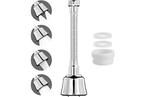 HORJOR Rompigetto Rubinetto Cucina Aeratore Rubinetto Con Prolunga Cannuccia Flessibile Doccino Per Lavandino Con 4 Modalità La Maggior Parte Dei Adatto Per Bagno, Cucina