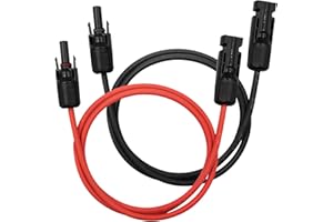 FANXAOLNES Cavo Pannello Solare 2x1m 2,5mm² H1Z2Z2-K, Cavo Fotovoltaico 14awg Con Connettore Solare, Prolunga Per Cavo Solare, Cavo Fotovoltaico In Nero E Rosso Per Sistemi Solari Efficienti