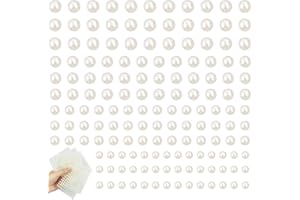 AFASOES 1320 PCS Perline adesive mezze perle bianche 3/4/5/6 MM Autoadesivi Strass Perla Rotondi Gemme di Cristallo Foglio perline adesive per decorazioni per DIY Artigianato Abbellimenti Decorazione