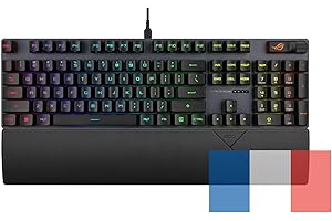 ASUS ROG Strix Scope II RX - Clavier mécanique-Optique, switches ROG RX, Certification d'étancheité IP57, Touches de Clavier en PBT, Commandes Multifonctions, et Repose-Poignets, AZERTY