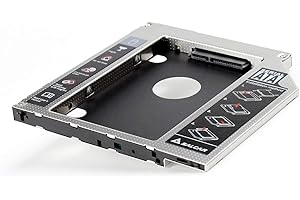 SALCAR 2nd HDD/SSD SATA 3.0 HDD Hard Drive（2.HDD SATA III Unibody SuperDrive Caddy Adattatore per 9,5mm (9.5mm) Notebook Dvd-Rom bay Ottico