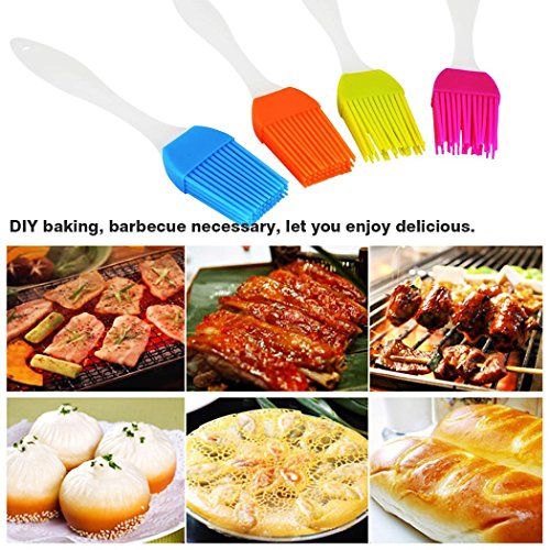 [4er-Pack] Silikon Pinsel / Backen Gebäck und Grillbürsten Grill Backpinsel mit 4 Farben / weich und langlebiges Gut Küchenzubehör hitzebeständig und Essential Kochen Küchenutensilien Spülmaschinenfest - 3
