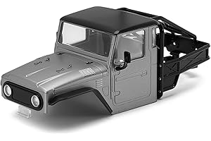 INJORA IR40 Truck Body Shell with Tube Cage for 1/18 TRX4M Defender Bronco Upgrade Part,Grey