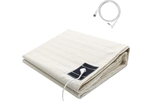 HAMON Prześcieradło uziemiające z kablem uziemiającym UE, 90% bawełna organiczna i 10% włókno srebrne, oddychające prześcieradło uziemiające dla lepszego snu, uziemienie matowe, beżowe (90 x 230 cm)