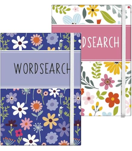 Sixstore A6 Pocket Travel Size 3 in 1 Sudoku, Word Search, Crossword Puzzle Set of 2 Book, Size 15 x 10.5cm with Elastic Band, 2 Books Supply