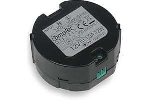 SCS Sentinel - Transformateur d'alimentation Encastrable 12V DC 1A - Régulateur de Tension Intégré - Compatible Serrures, Interphones, Motorisation de Portails et Domotique - 230V AC 50/60 Hz