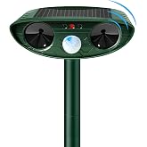 Ultrasonik kedi korkutucu, g&uuml;neş enerjili sansar kovucu, kedi kovucu, hareket sens&ouml;rl&uuml;, 10 m'ye kadar, otomatik 13,5 kHz - 65