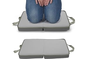 Taylor & Brown Memory Foam Kneeling Pad Pillow Cushion for Gardening, Housework and DIY - Thick Kneeling Mat Foldable, Durable and Water Resistant With Carry Handle (Grey)