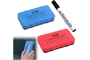 SULIUDAJI 2 Pezzi Cancellino Lavagna Magnetica Bianca con 1 Pennarello per Lavagna Bianca(Nero), Cancellino per Lavagne Magnetiche Bianche, Lavagne Planning e Lavagne in Ardesia