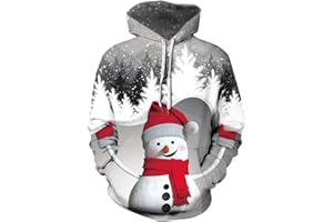 TAGVO Unisex 3D Printed Casual Christmas Jumpers 3D Graphic Pullover Ugly Funny Xmas Long Sleeve Hoodies or Crewneck Sweatshirts for Men Women Boys Girls Family Winter and Holiday Parties