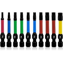 Sourcing Map 10 Stück T15 Torx Schraubendreher-Bits – 7 Mm Sechskantschaft, Magnetisch, 50 Mm Lang